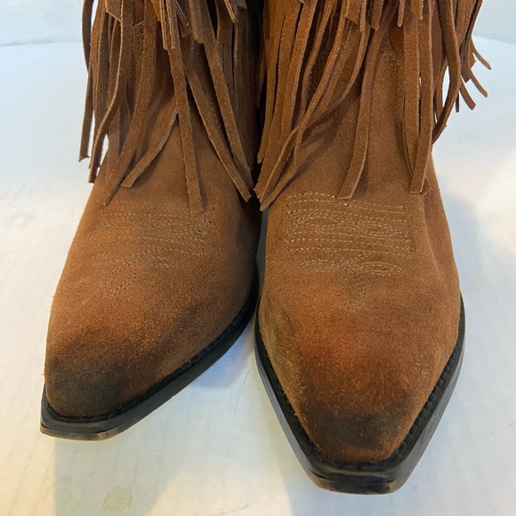 Shyanne Cowboy Boots Cowgirl Womens Western Brown Tan Shoes Fringe Boho Sz 6.5 - Picture 2 of 8